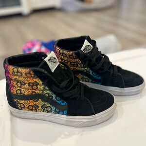 Colorful black high top vans